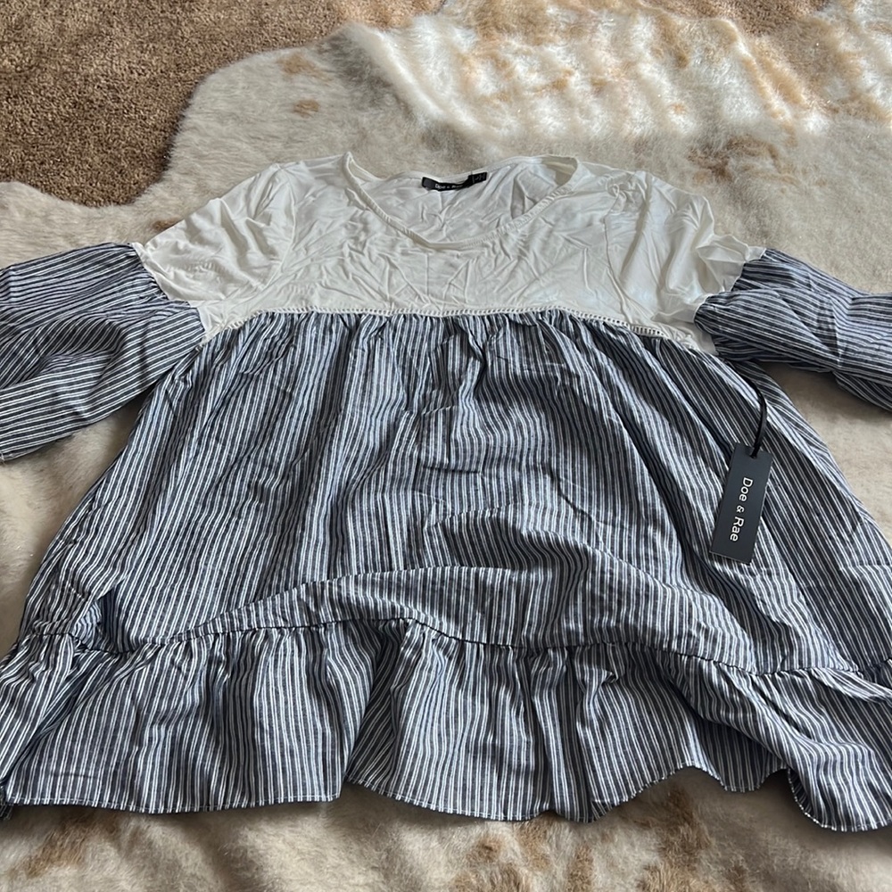 Striped flowy shirt